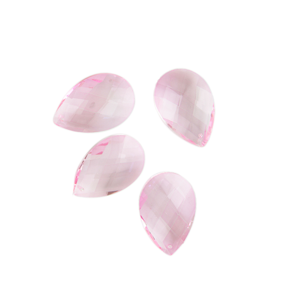 크리스탈 프리즘 펜던트 10 개/몫 핑크 컬러 유리 샹들리에 비즈 풍수 홈 웨딩 장식